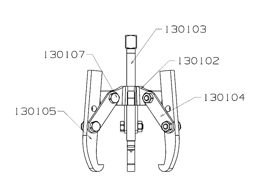 EXTRACTOR FORZA SERIE 1300T0 MECÁNICO DE 3 PATAS